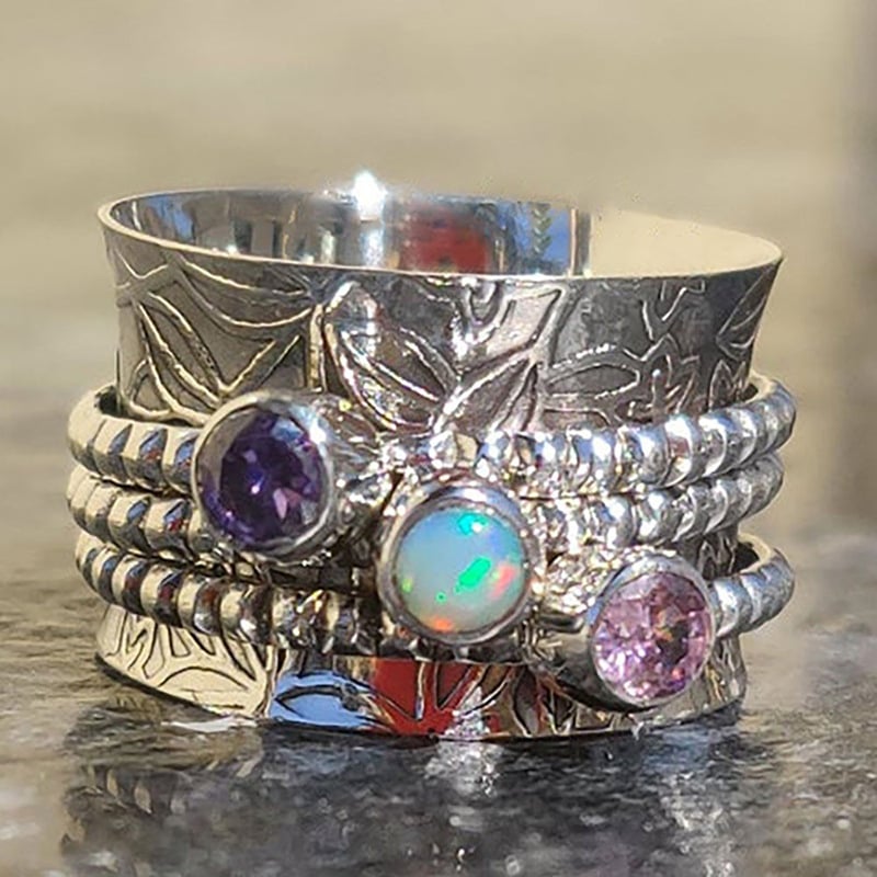 Last Day 49% OFFBohemian Gemstone Meditation Spinner Ring