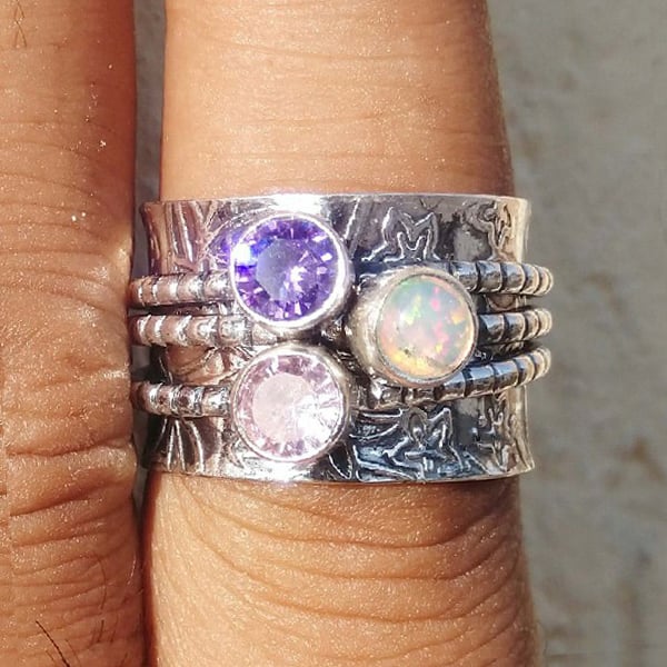 Last Day 49% OFFBohemian Gemstone Meditation Spinner Ring