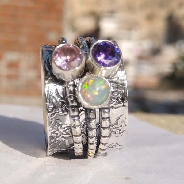 Last Day 49% OFFBohemian Gemstone Meditation Spinner Ring