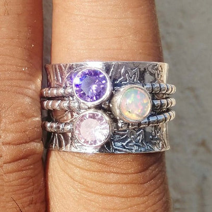 Last Day 49% OFFBohemian Gemstone Meditation Spinner Ring