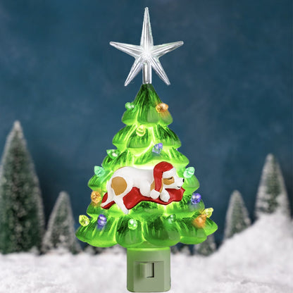 2024NEW SLEEPING DOG CHRISTMAS TREE NIGHT LIGHT
