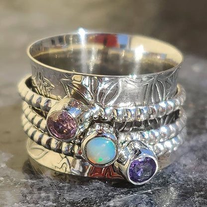 Last Day 49% OFFBohemian Gemstone Meditation Spinner Ring